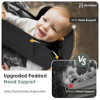 FRUITEAM Baby Carrier Newborn to Toddler, Safety-Certified Waist Stool with Hip Seat, Ergonomic 6-in-1 Baby Carrier with Head Support, Adjustable & Removable Baby Holder for All Seasons, Black