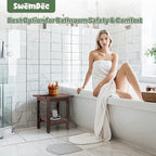 HDPE Shower Bench Seat Capacity 300LB, Waterproof Bathroom Stool with Side Carry Holes, Compact 16.8" L Design, Non-Slip Shower Seat for Elderly, Shaving Legs & Spa - Indoor/Outdoor Use(Brown)