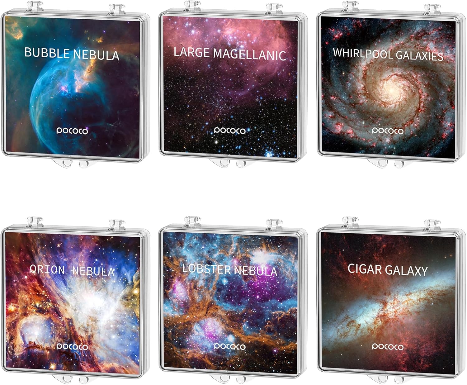 POCOCO Gorgeous Nebula Series Galaxy Star Projector Night Light Discs: Realistic Galaxy Patterns, 5K Ultra HD, 96% Light Transmission, High Brightness - 6-Piece Pack (Projector Not Included)