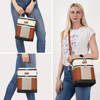 Mancro Breast milk Cooler Travel Bag Fits 6 Bottles Up to 9 Ounces，Double Layer Baby Bottle Cooler Bag with Ice Pack，Insulated Baby Bottle Bags for Daycare & Nursing Moms,Black and Brown