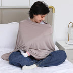 Multi-use Nursing Cover for Breastfeeding, 360°Full Coverage Nursing Poncho, Rayon Soft & Breathable Breastfeeding Cover up (Smooth Rayon, Warm Taupe)