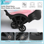 NEW TILAMI 18 inch Rolling Backpack for Girls – Waterproof, Large Capacity, Stair-Climbing Design, Adjustable Handle, Great for School, Pink Sunset