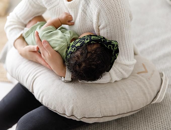 Organic Cover for Nursing Pillow • Premium Quality 100% Cotton Oeko-Tex Standard • Cover for Breastfeeding and Bottle Feeding Pillow • Soft and Breathable • Only Cover (Slate waffle)