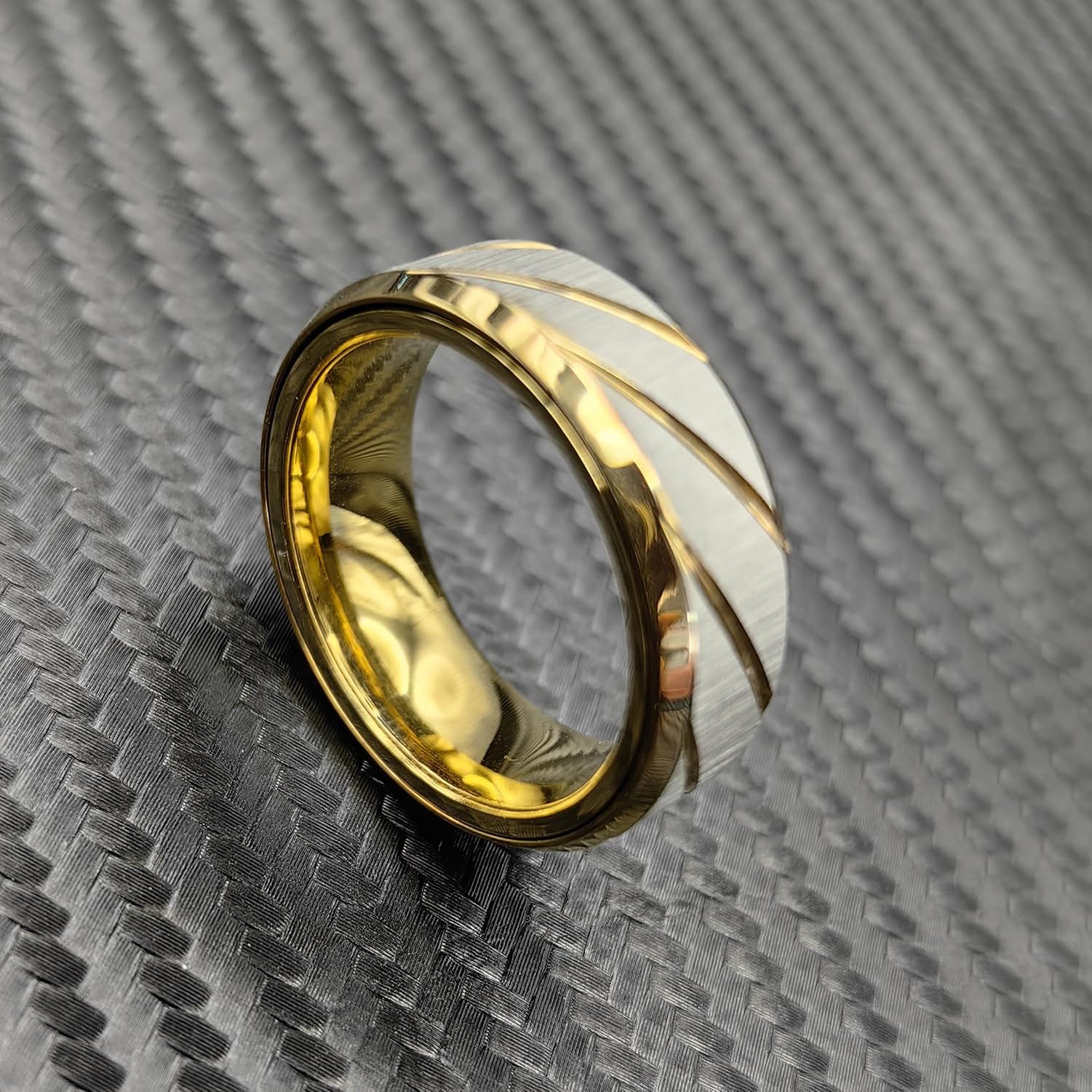 EDC Fidget Slider Fidget Toy Adult Stress Relief Metal Ratchet Ring Jewelry ADHD Recreational Fidget Toy Tactile Coin (Golden, 13)