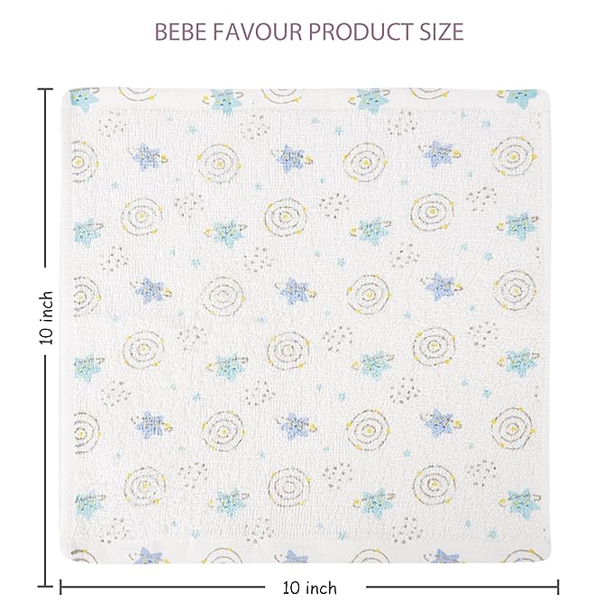 Baby Washcloths 4 Pack 100% Cotton Soft and Absorbent Terry Wash Cloths Wipes for Face Hand Body Burp Rag for Sensitive Skin Newborns Infants Toddlers 10" x 10"