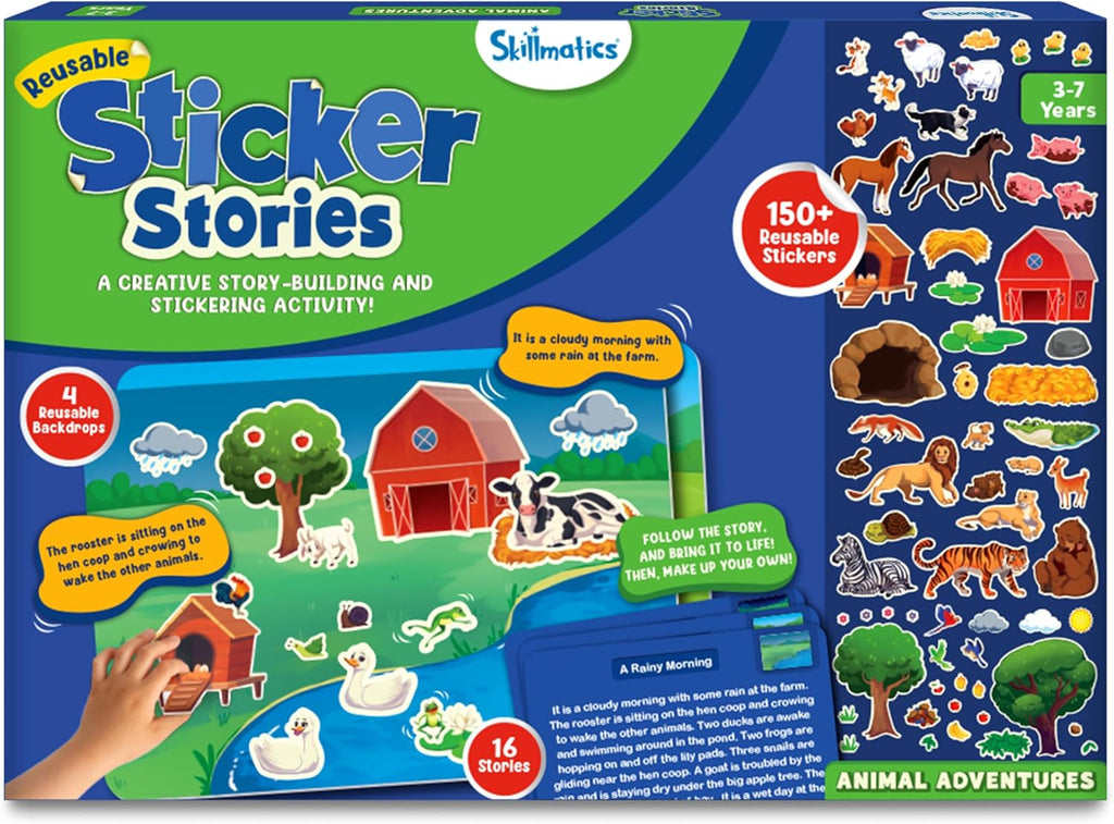 Skillmatics Activity Kit - Creative Storytelling & Skill Building with 150+ Reusable Stickers, Educational, Mess-Free Fun, Preschool & Kindergarten Toy, Gifts for Kids Ages 3, 4, 5, 6, 7