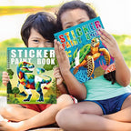 90shine 4PCS Crafts for Kids Ages 4-8 Sticker Paint Books Includes Dinosaur Marine Land Animals Multicolored Design Gifts Create 40 Pictures