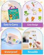Benresive Reusable Sticker Book for Toddlers 2-4 Years, Fun Travel Stickers for Kids, Waterproof Sticker Books for Toddlers 1-3, Crafts Activities for Todddlers 1-3 2-4 3-5 - Animals Zoo