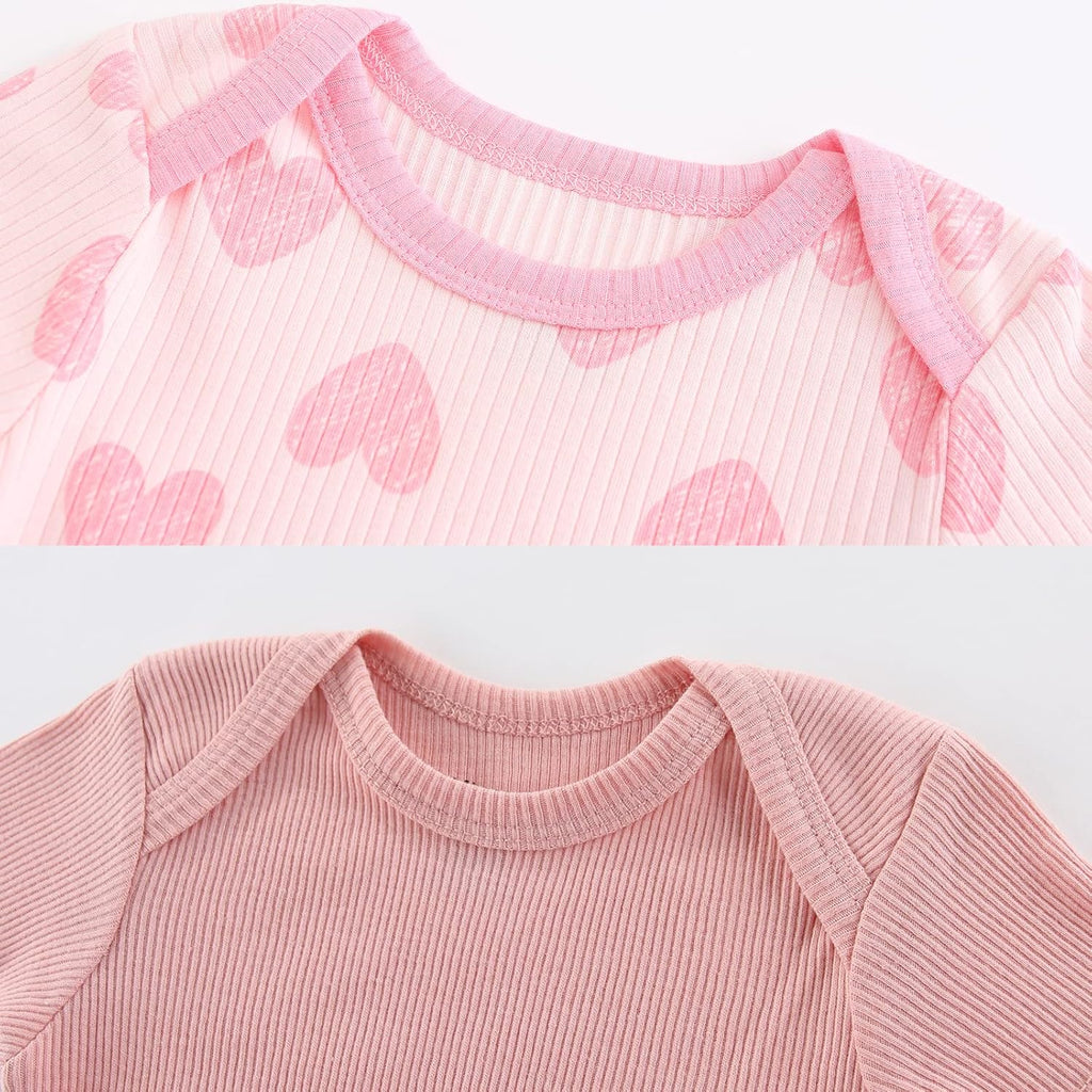 Newborn Baby Short Sleeve Bodysuit Cotton One-Piece Baby Clothes 5-Pack, 0-12 Months