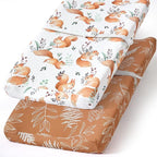 BROLEX Changing Pad Covers for Baby: Boy Girls Ultra Stretchy Soft 2 Pack, Squirrel Foliage