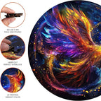 Wooden Puzzles for Adults, Phoenix Puzzle Color Challenge Jigsaw Puzzles 300 Piece, (Royal,16.7in) Thickened Unique Shapes Family Reunion Puzzle, Best Gift for Adults and Kids, Family Game