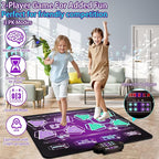Kids Dance Mat Toys - 2-Player Dance Pad Gifts for Girls Boys Toddlers 3 4 5 6 7 8 9 + Year Old Electronic Dancing Mat Floor Games Toy with Music Light Christmas Birthday Gift (Purple)