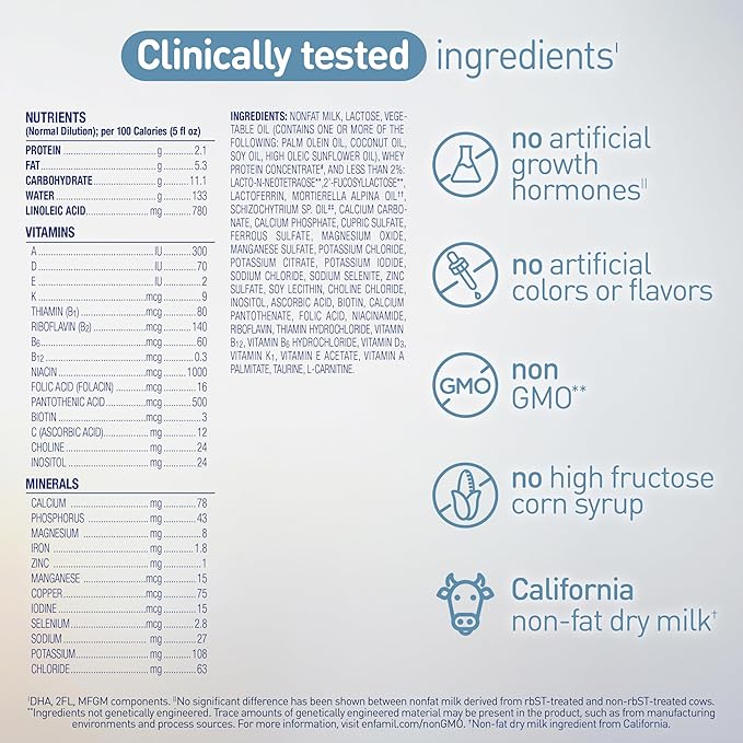 Enfamil Optimum (Enspire), Our Closest Formula to Breast Milk, Immune-Supporting Lactoferrin and Brain-Supporting DHA Baby Formula, Powder 30 Oz Refill, Pack of 4