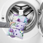 Infant Car Seat Insert and Strap Covers, Very Soft Car Seat Head Support Baby Girl Boy, Reversible Newborn Carseat Insert Cushion Fits for Stroller, Baby Swing, Bouncer (Purple Floral)