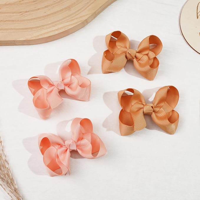 CÉLLOT 40 Pieces 3 Inch Hair Bows for Girls Clips Grosgrain Ribbon Boutique Hair Bow Alligator Clips For Girls Teens Toddlers Kids