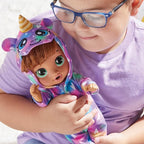 Baby Alive Super BFF Sophia Sparkle Brown Hair Dress Up Baby Doll Playset, 11 Inches, Toys for 3 Year Old Girls & Boys & Up (Amazon Exclusive)