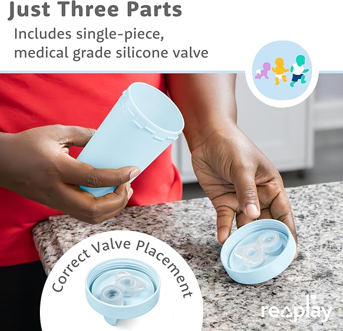 Re-Play Sippy Cups for Toddlers - 10 Oz. Reusable Spill Proof Cups for Kids, Dishwasher/Microwave Safe - Made in USA - Set of 6-3.13" x 6.25" - Meadow