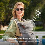 Momcozy Newborn Baby Carrier - Ergonomic, Cozy and Lightweight Carrier for 7-24lbs, Adjustable Neck Support with Sunshield, Breathable Airmesh Perfect for Summer Outing, Purplish Grey