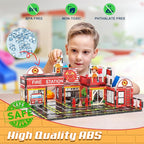 Magnetic Tiles, 50PCS Fire Station Theme Building Blocks Set, Magnet Building Blocks and STEM Preschool Toys for Toddlers Kids Ages 3-5 5-7 8-10
