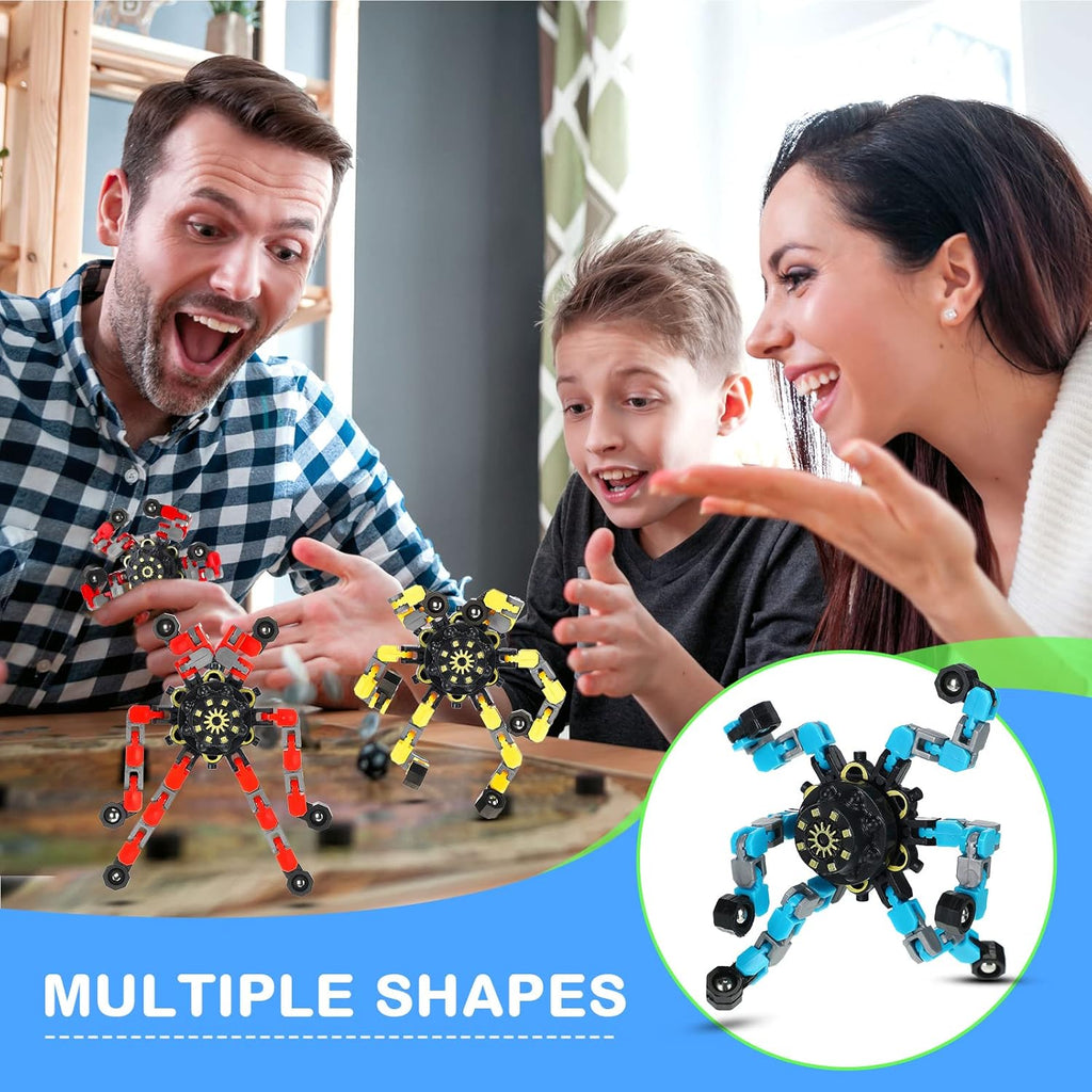 20 Pcs Transformable Chain Robot Finger Spinner Robot Deformed Mechanical Spiral Twister Fingertip Spinners Spiral Twister Fingertip Decompression Fingertip Spinner for Adults Teens