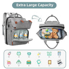 Diaper Bag Backpack with Changing Station, Large Diaper Bag, Baby Bag, Multifunctional Diaper Bag, Gray