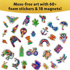 Skillmatics Foil Fun - Pretty Patterns, 18 DIY Magnets Mess-Free Art, Colorful Creative Party Activity, Craft Kits, 60+ Foam Stickers, Gifts for Kids, Teens, Adults, Families