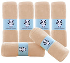 HIPHOP PANDA Baby Washcloths, Rayon Made from Bamboo - 2 Layer Ultra Soft Absorbent Newborn Bath Face Towel - Reusable Baby Wipes for Delicate Skin - Brown, 6 Pack