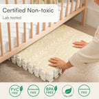 Baby Play Mat for Floor – 6x8ft Beige | Soft Non Toxic Premium EVA Foam Tiles for Tummy Time, Crawling & Playroom – Waterproof Interlocking Floor Mat for Babies & Toddlers by Lillefolk (12 Tiles)