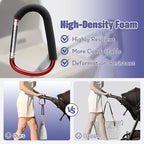 sprookber 6.7 Inch Large Stroller Hooks for Diaper Bags & Purses, Heavy Duty Mommy Hooks for Shopping, Grocery, Backpack – Baby Stroller Accessories, Set of 2 (Red)