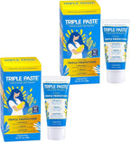 Triple Paste Diaper Rash Cream for Baby - 3 oz Tube - Zinc Oxide Ointment Treats, Soothes and Prevents Diaper Rash - Hypoallergenic Formula with Soothing Botanicals (Pack of 2)