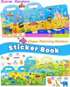 Reusable Sticker Book for Toddlers 2-4 Years, Stickers for Kids, Toddler Sticker Book Ages 1-3, Toddler Craft Activities, Toddlers Travel Toys Ages 2+ Boy Girl Birthday Gifts
