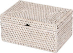 La Jolla Rattan Storage Box for Wet Wipes, Jewelery and More (White-Wash)
