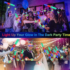 282 PCS Glow in the Dark Party Supplies, 18 Foam Sticks, 18 LED Glasses, 200 Glow Sticks, 30 Finger Lights, 8 Bunny Ear Headband and 8 LED Cat Ear Headband for Wedding,Birthday,Concert,New Year