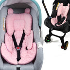 3in1 Reversible Carseat Head Body Support Newborn,3D Minnky Infant Car Seat Insert,Extra Soft Breathable Baby Car Seat Pillow Cushion Boys Girls,fit Stroller,Bouncer,Swing(Pink)