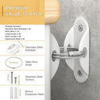 Furniture Anchors (10 Pack) for Baby Proofing, Furniture Straps Anti Tip Furniture Anchor Securing 400 lbs/Keep Baby Pet Safety from Falling Furniture, Metal White Earthquake Straps