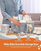 PeraBella Diaper Caddy Organizer with Handle, Baby Shower Gifts Basket Bag, Registry Search Must Haves Items, Nursery Storage Organizer for Newborn Girl Boy, Baby Bag Essentials, Car Diaper Caddy Cart