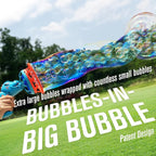 Electric Dinosaur Bubble Machine Gun for Kids Ages 4-8, Big Dino Bubble Blaster with Bubble in Giant Bubble Design, Outdoor Backyard Toys Fun for Toddlers 1-3-5 Birthday Parties