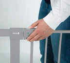 Safety 1st Easy Install Baby Gate for Doorways, Auto-Close Pressure-Mounted Magnetic Latch, Indoor Dog Gates, No Drilling, Fits 29"-38", Grey