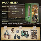 Book Nook Kit, DIY Miniature Dollhouse Book Nook Kit with Dust Cover and LED Light-The Radium Lady