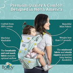 Baby Carrier - 6-in-1 Ergonomic Soft Carrier with Hip Seat and Large Storage, Front and Back Positions, Adjustable Waist Up to 43 Inches, for Infants Aged 2-36 Months, Weighing 6-45 lb