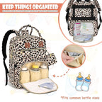 Baby Diaper Bag Backpack Travel Diaper Bags for Baby Girl Boy Large Capacity Baby Bag Backpack for Women Leopard Print