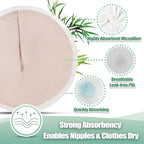 wegreeco Nursing Breast Pads (14 Pack) + Laundry Bag & Travel Storage Bag, 4.7 inch - Washable & Reusable Breastfeeding Nursing Pads (Rose Gold, Large, Contoured Shape)