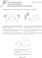 Kindsgut Potty Training Seat in whale design, designed in Germany, suitable for all toilet shapes non-slip toilet seat, Light Grey