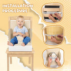 Toddler Booster Seat, Baby Booster for Dining Table, Travel Toddler Chair with Adjustable Straps, Portable Kitchen Booster for Baby, Compact Design, Easy to Clean