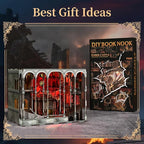 Book Nook Kits for Adults - Book Nook Kit Bookshelf Decor DIY Miniature House Kit for Bookshelf - Craft Kits for Adults Booknook Model Kits Tiny House Arts and Crafts (Ember Castle)