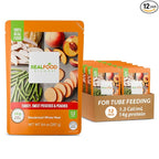 Real Food Blends Turkey, Sweet Potatoes & Peaches - Pureed Food Meals for Tube Feeding with Protein, Vegetables & Fruits - 320 Calories for Lunch & Dinner - 9.4 oz (Pack of 12)