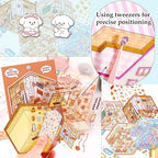 DIY 3D Sticker for Kids, 6 Sets of Cute Stickers for Girls Adult Isometric Sticker Scene Kids Reuseable and Waterproof Stickers