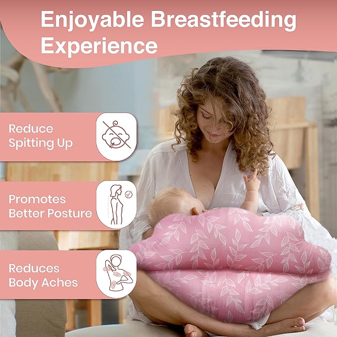 PILLANI Nursing Pillow, Breastfeeding Pillows for Enhanced Safety & Comfort for Mom & Baby, Removable Cotton Cover, Adjustable Waist Strap, Breastfeeding Essentials, Baby Registry Search