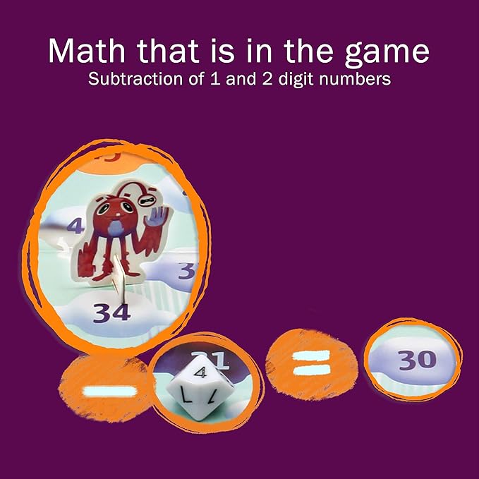 Cloud Hoppers Addition and Subtraction Game - Fun Math Board Game for 6-8 Year Olds, Easy to Play Educational Game for Kids at Home, Perfect STEM Toy Gift for Girls & Boys, Grade 1 & Up