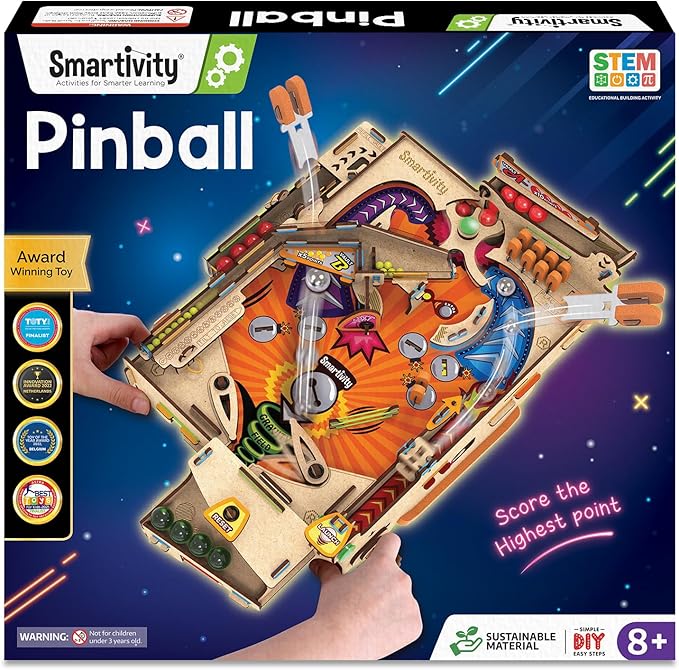 Smartivity DIY Pinball Machine Toy for Ages 8-99 Year Old | Award Winning Arcade Game for Boys & Girls | Birthday Gift Ideas for Kids & Adults | STEM Toys I Fun Family & Party Game